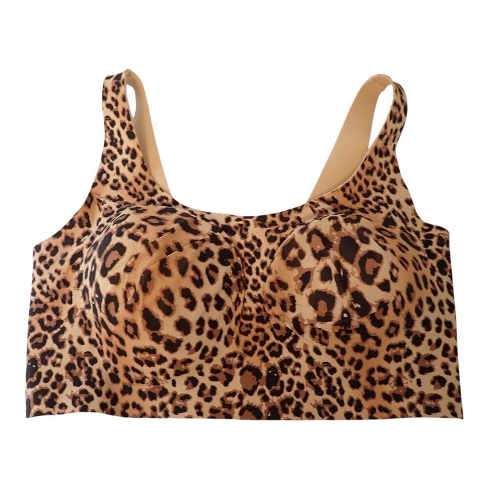 Evelyn Bobbie The Scoop Bra Medium Leopard Scoop Wireless Seamless Light Support